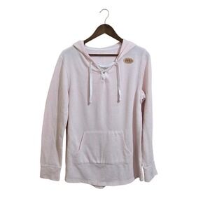 Tunic Women's Hoodie Pink Size LG Pullover Long Sleeve Cotton Blend Pockets